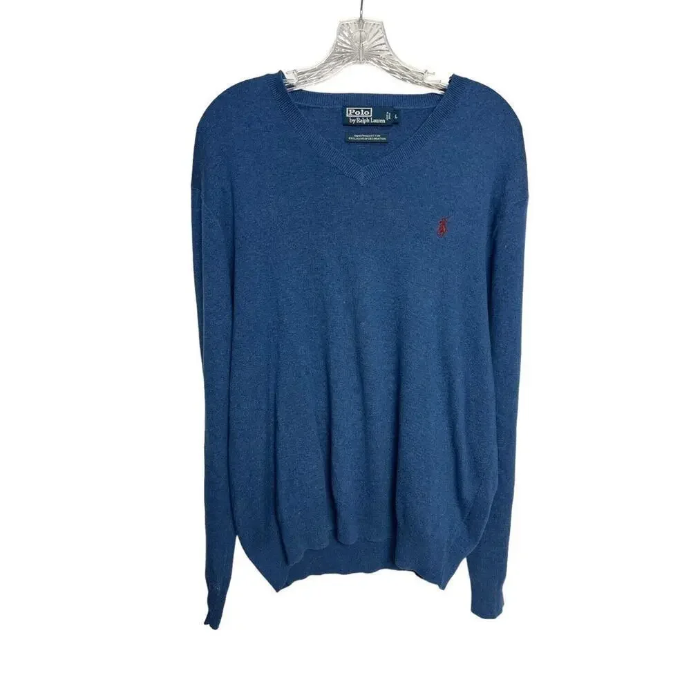 Polo Ralph Lauren Knit Sweater Men's L Regular Fit Long Sleeve Pima Cotton